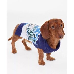 Holiday Lane XS Pet Sweater snowy village town wonderland Blue family sweaters